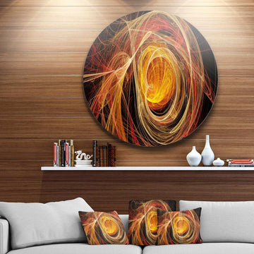 Orange Ball of Yarn - Abstract Circle Metal Wall Decor